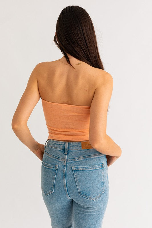 BE A PEACH TWIST TUB CROP TOP