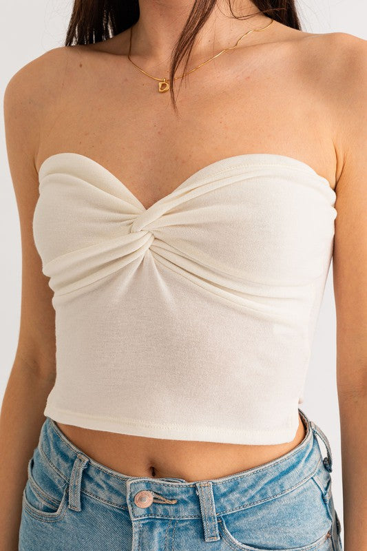 BE A PEACH TWIST TUB CROP TOP