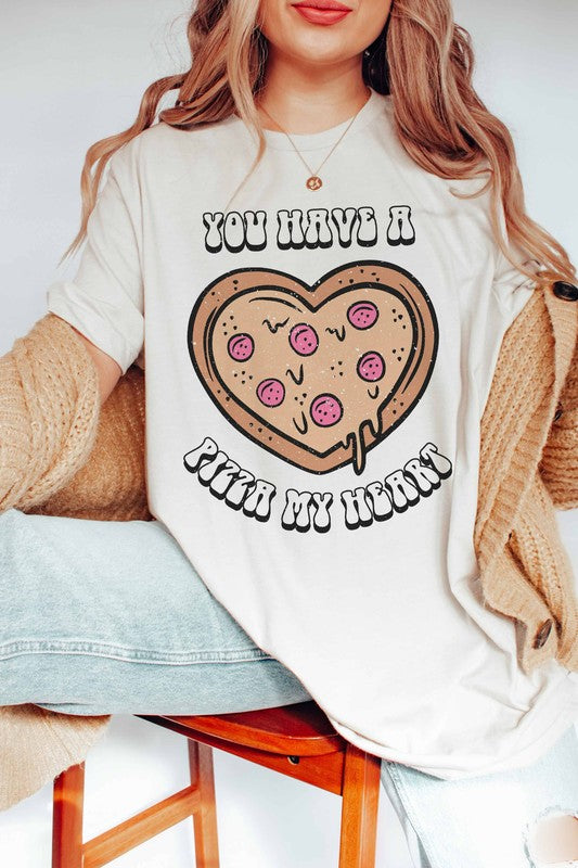 YOU HAVE PIZZA MY HEART GRAPHIC TEE - CURVY