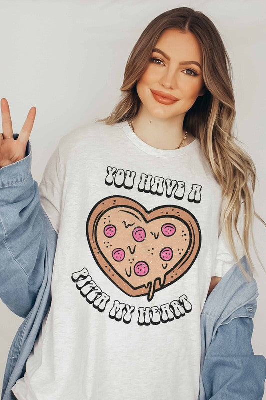 YOU HAVE PIZZA MY HEART GRAPHIC TEE - CURVY