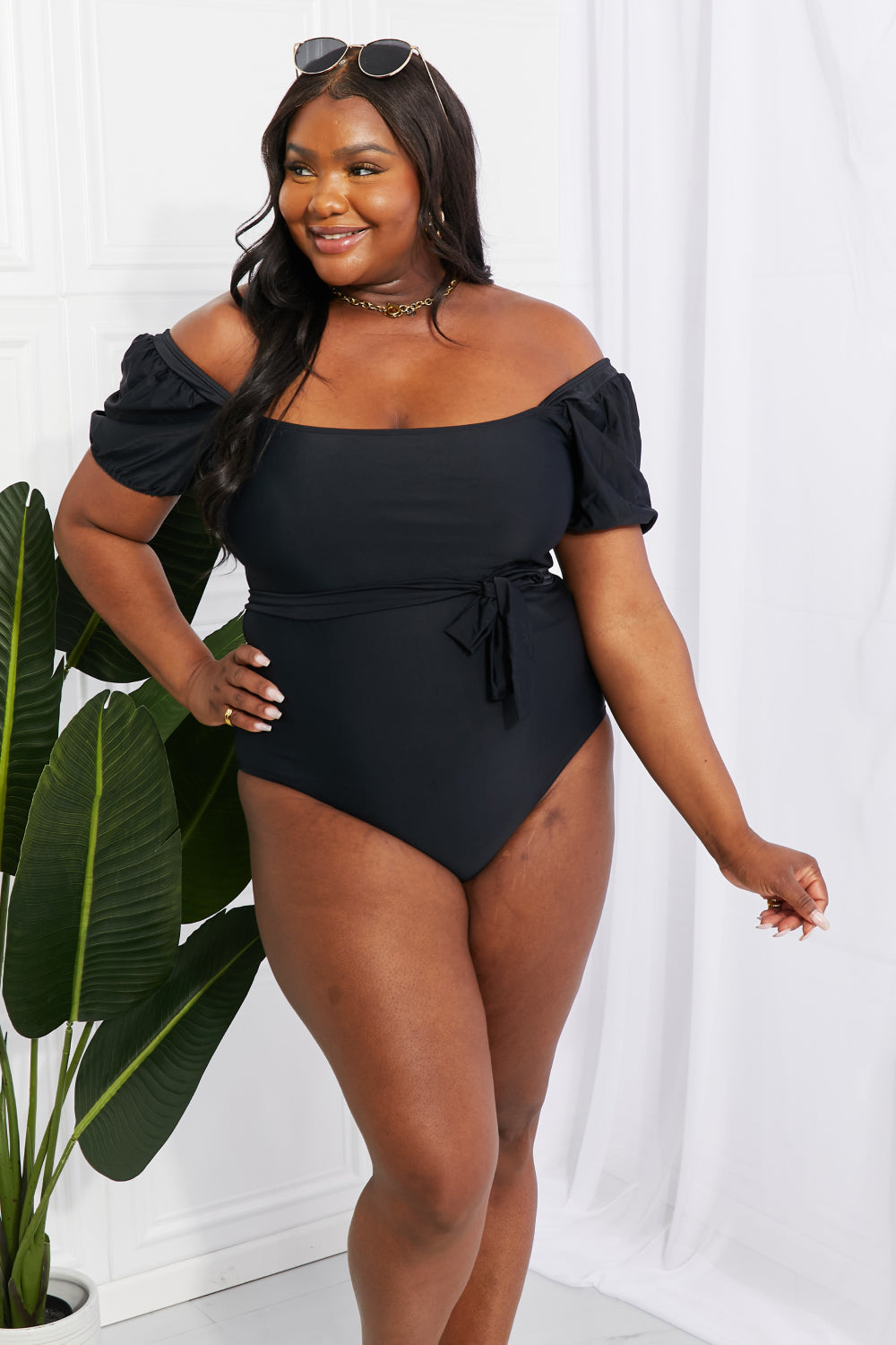 CAN'T KEEP MY HANDS TO MYSELF PUFF SLEEVE ONE-PIECE