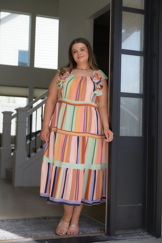 RETRO CANDY CORNER MIDI DRESS