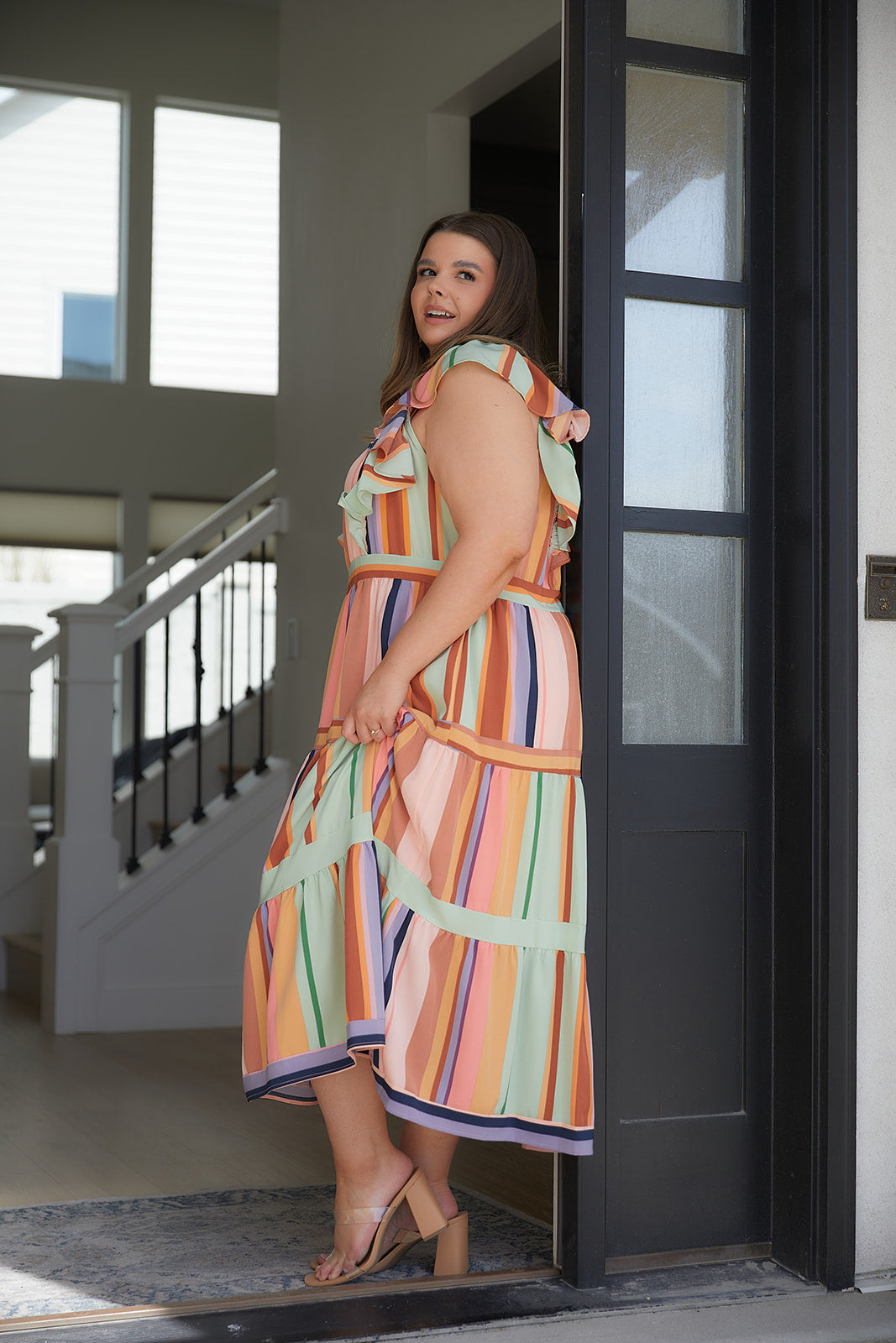 RETRO CANDY CORNER MIDI DRESS