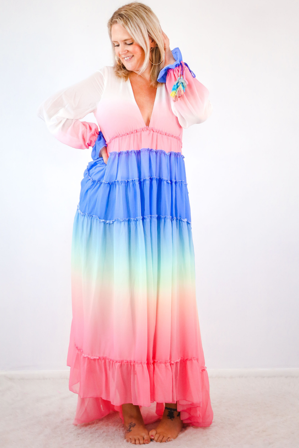 WASHED AWAY IN COLOR MAXI DRESS