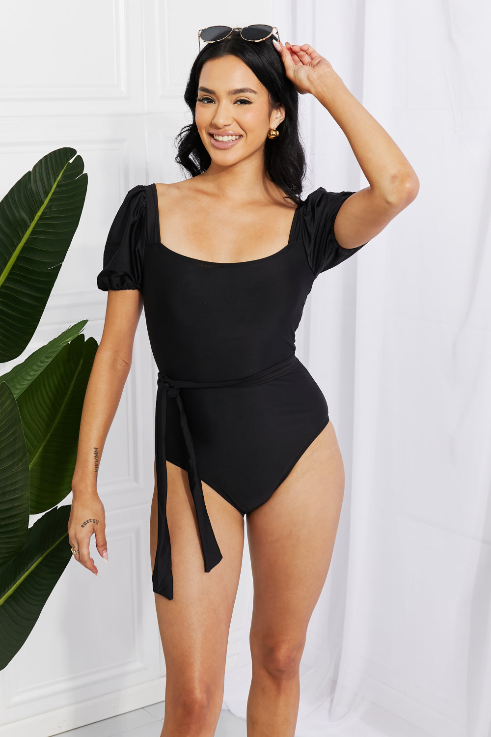 CAN'T KEEP MY HANDS TO MYSELF PUFF SLEEVE ONE-PIECE