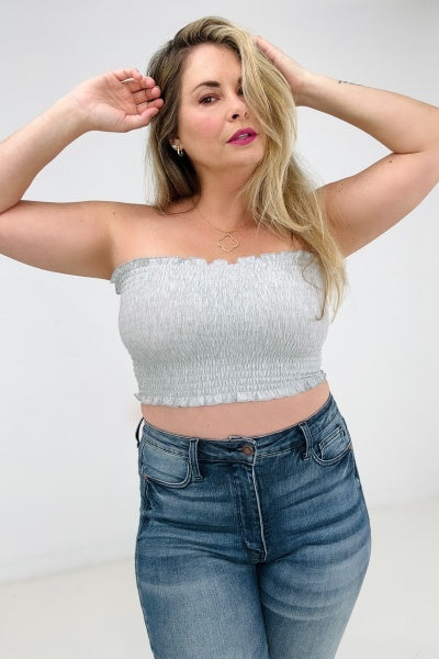 CUTE AS CAN BE SMOCKED TUBE TOP