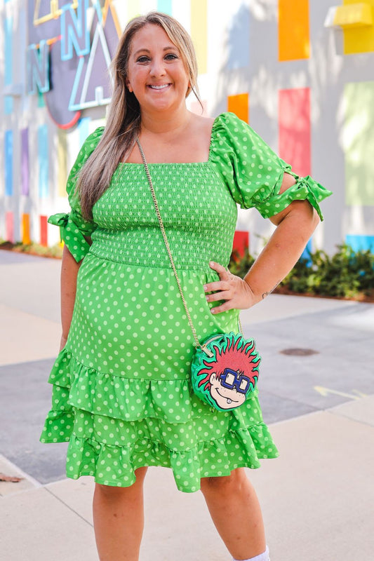 LET ME LIME IT UP RUFFLE DRESS