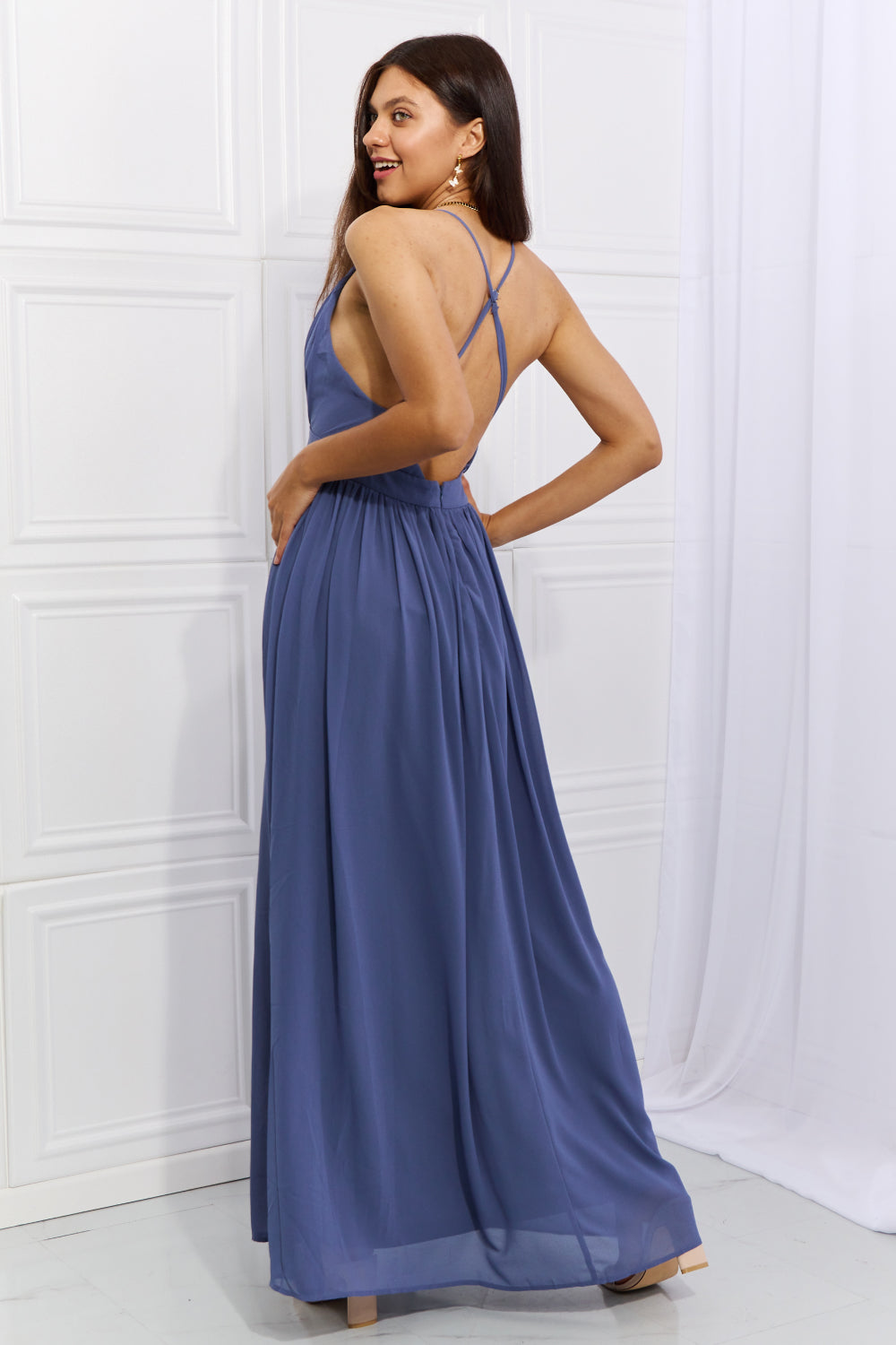 WE ARE THE MUSES CROSSBACK MAXI DRESS