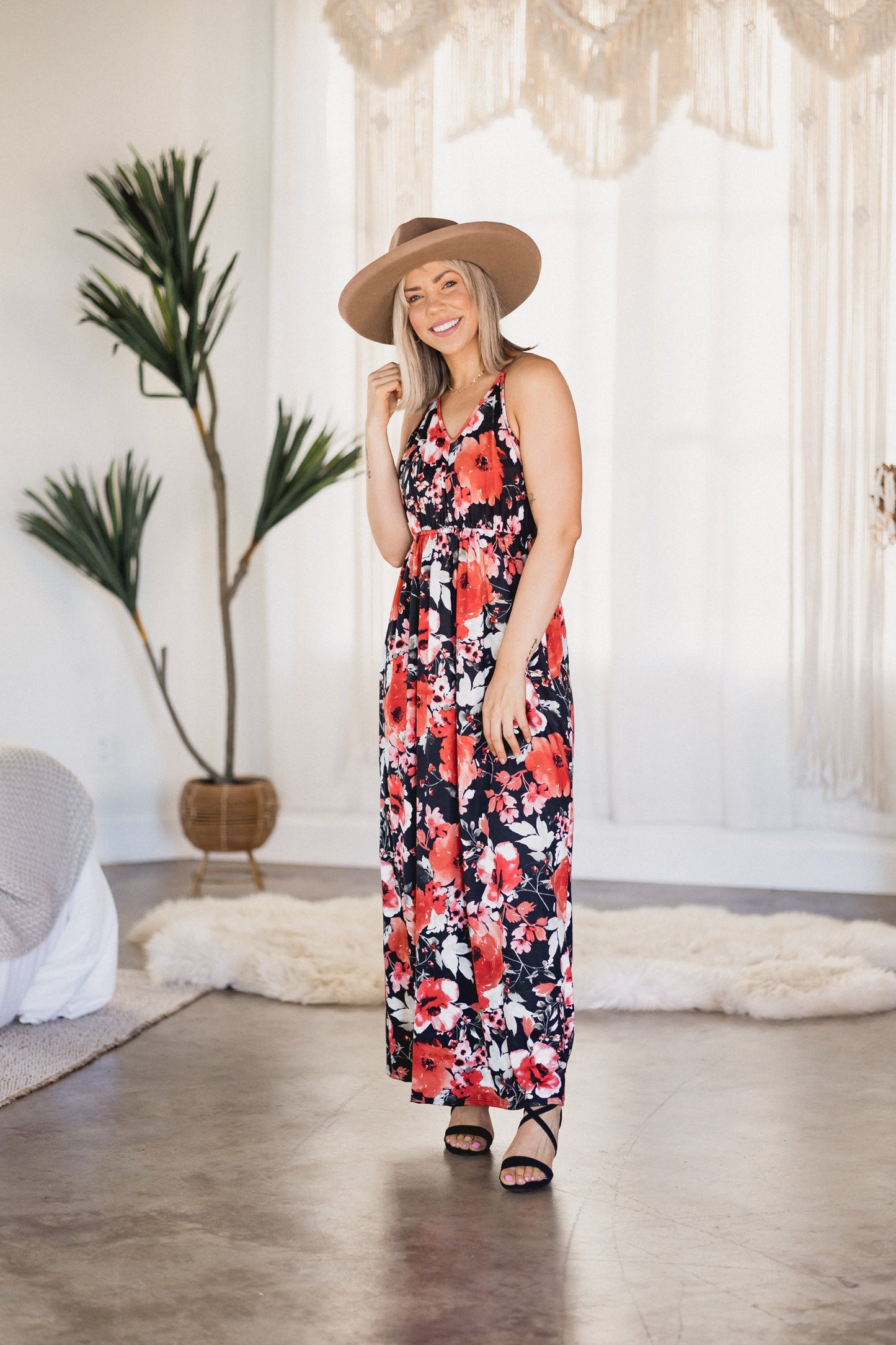 PAINT THE ROSES RED MAXI DRESS