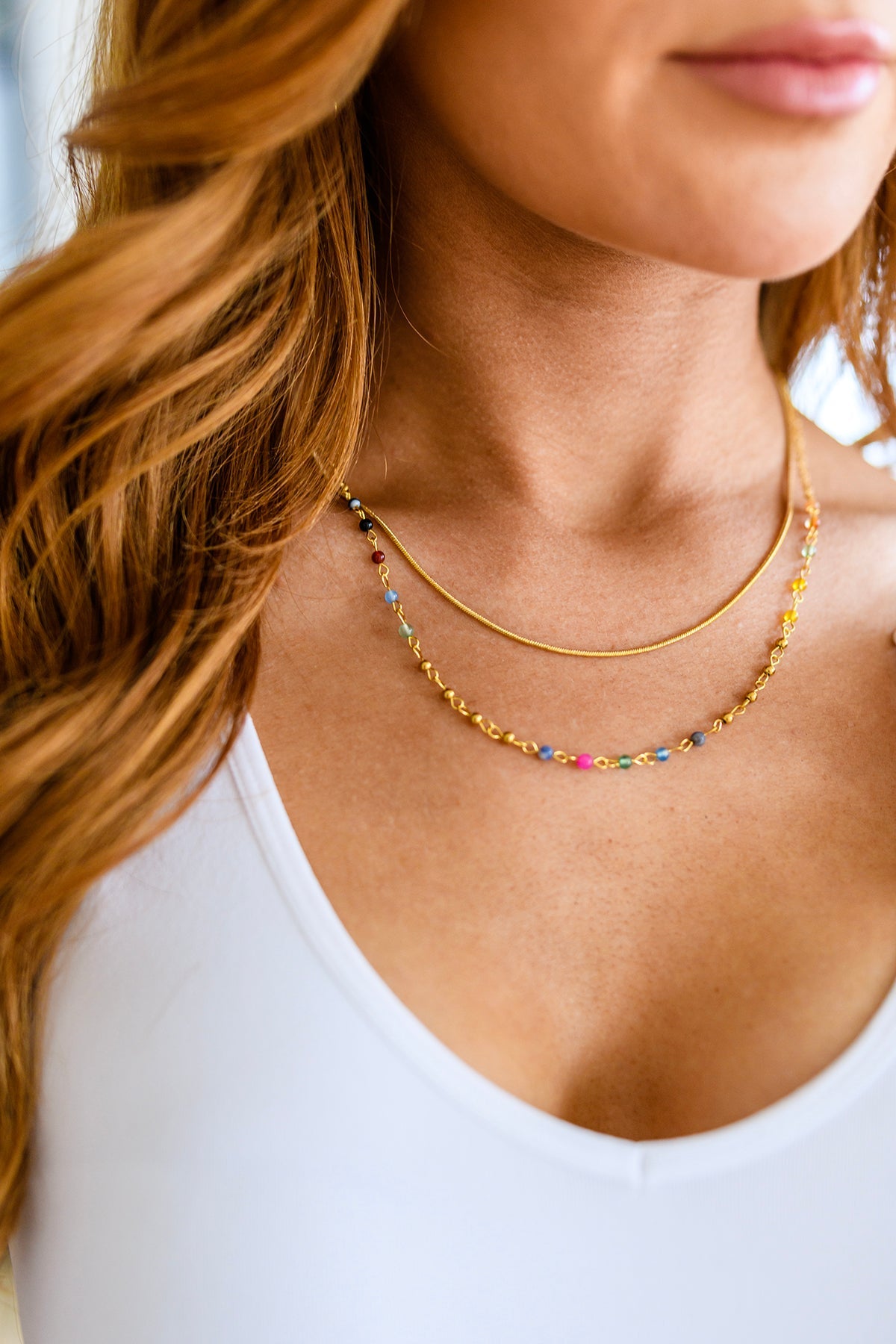 KEEPIN' ALL MY COLORS LAYERED NECKLACE