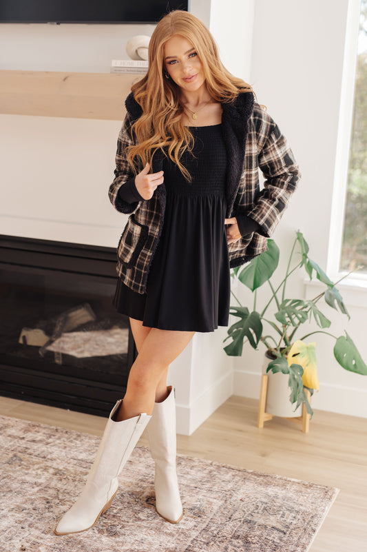 IN THE MIDDLE OF GLAM LONG SLEEVE SKORT DRESS