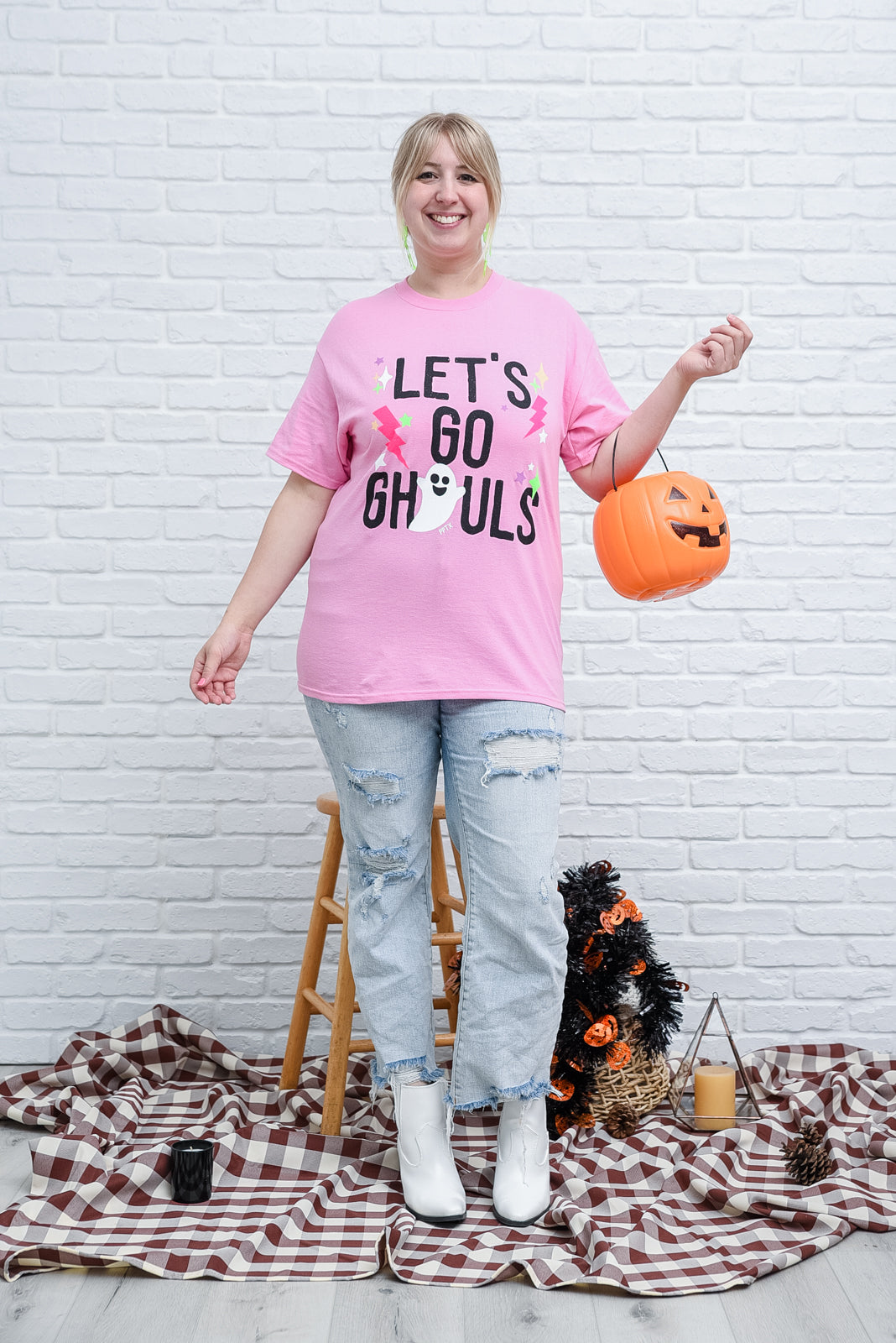 LET’S GO GHOULS PINK TEE