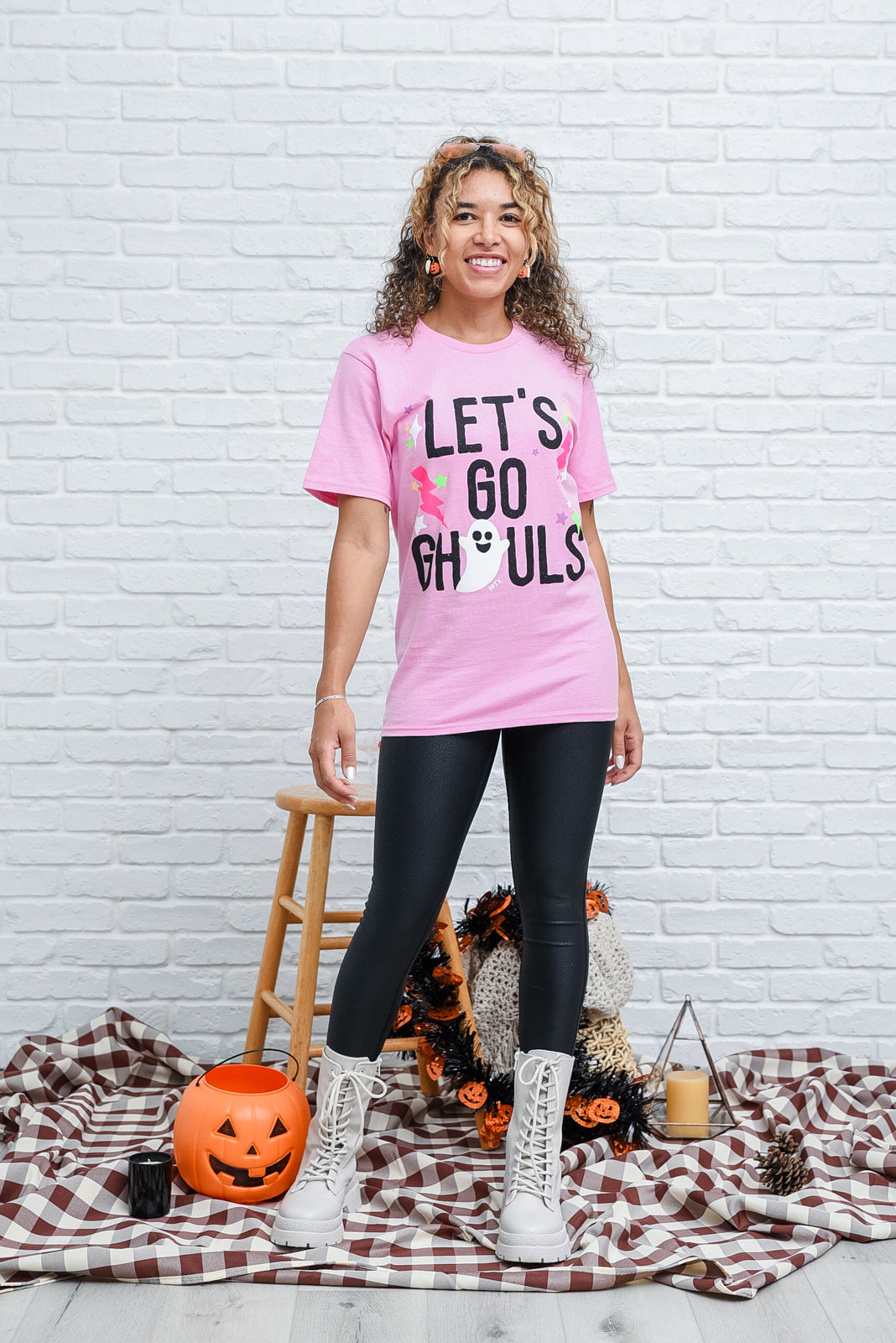 LET’S GO GHOULS PINK TEE