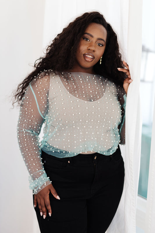 FROSTY PEARL CASCADE HOLIDAY BLOUSE