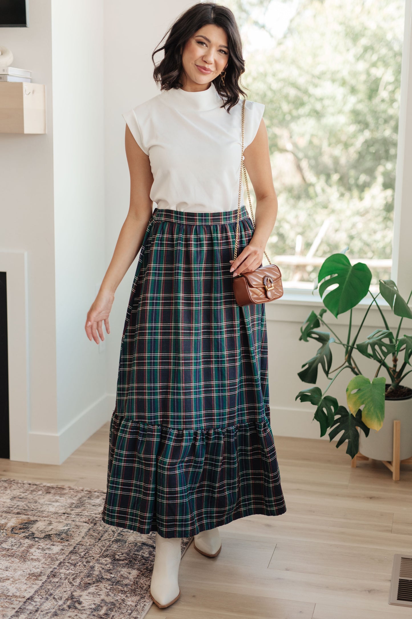 FESTIVE FLANNEL FINESSE MAXI SKIRT