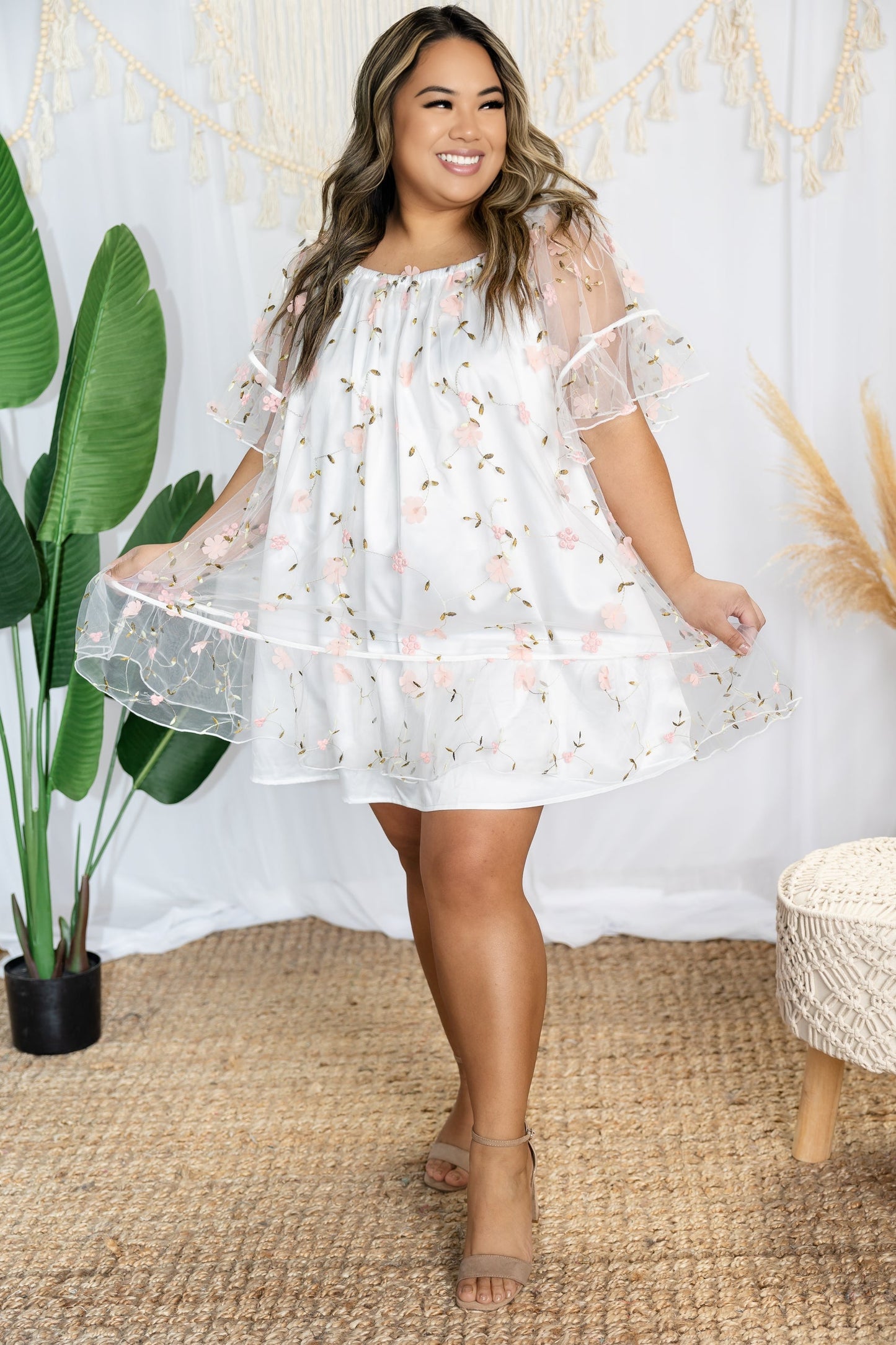 FLORAL PIXIE EMBROIDERED DRESS